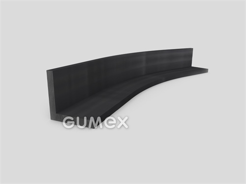 Gumový profil tvaru "L", 20x20/3mm, dĺžka 2500mm, 60°ShA, NBR, -40°C/+70°C, čierny